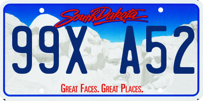 SD license plate 99XA52