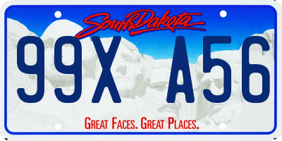 SD license plate 99XA56