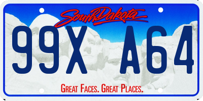 SD license plate 99XA64