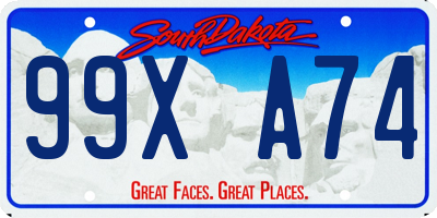 SD license plate 99XA74