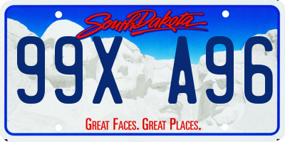 SD license plate 99XA96