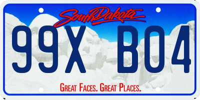 SD license plate 99XB04