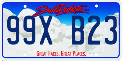 SD license plate 99XB23