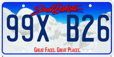 SD license plate 99XB26