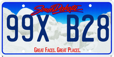 SD license plate 99XB28