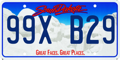 SD license plate 99XB29
