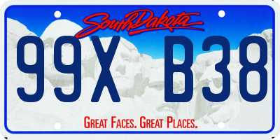 SD license plate 99XB38