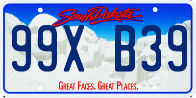 SD license plate 99XB39
