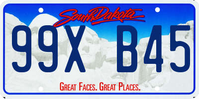 SD license plate 99XB45