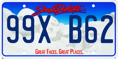 SD license plate 99XB62