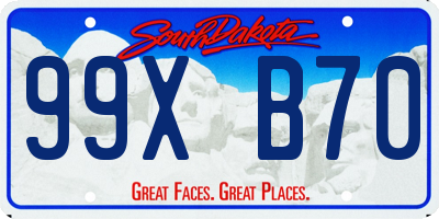 SD license plate 99XB70