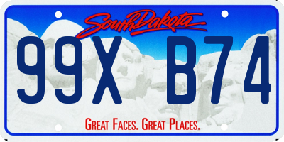SD license plate 99XB74