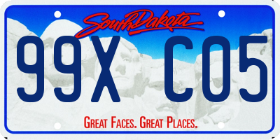 SD license plate 99XC05