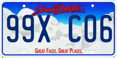 SD license plate 99XC06