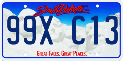 SD license plate 99XC13