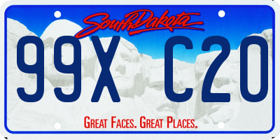 SD license plate 99XC20