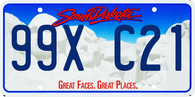 SD license plate 99XC21