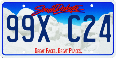 SD license plate 99XC24