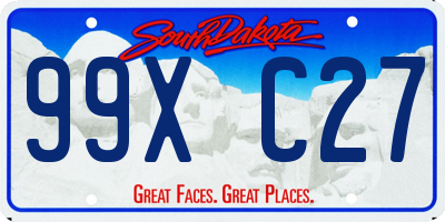 SD license plate 99XC27