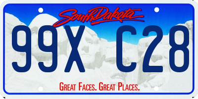 SD license plate 99XC28