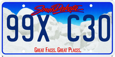 SD license plate 99XC30