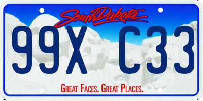SD license plate 99XC33