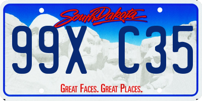 SD license plate 99XC35