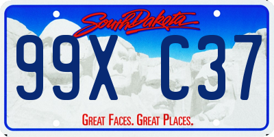 SD license plate 99XC37