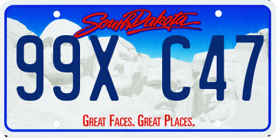 SD license plate 99XC47