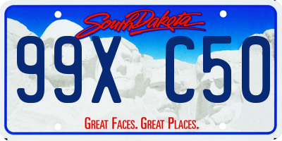 SD license plate 99XC50
