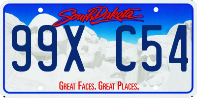 SD license plate 99XC54