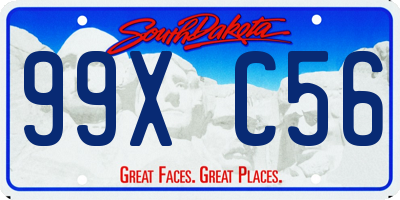 SD license plate 99XC56