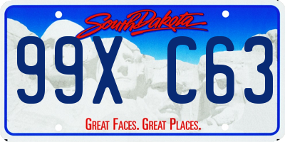 SD license plate 99XC63