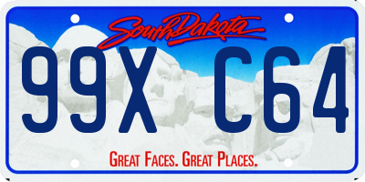 SD license plate 99XC64