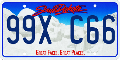 SD license plate 99XC66