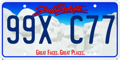 SD license plate 99XC77