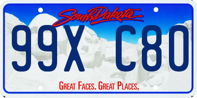 SD license plate 99XC80