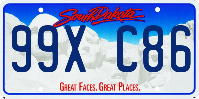 SD license plate 99XC86