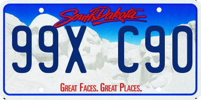 SD license plate 99XC90