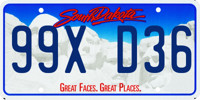 SD license plate 99XD36