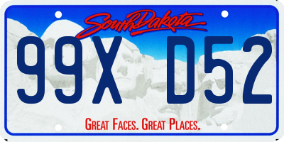 SD license plate 99XD52