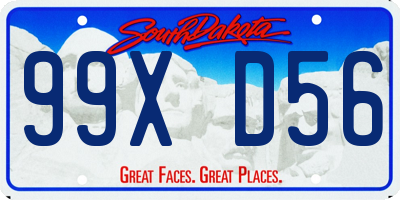 SD license plate 99XD56