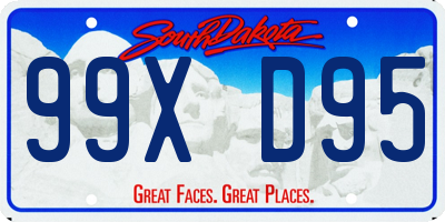 SD license plate 99XD95
