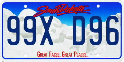 SD license plate 99XD96