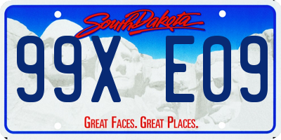 SD license plate 99XE09