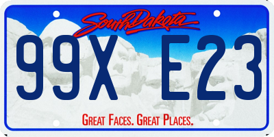 SD license plate 99XE23
