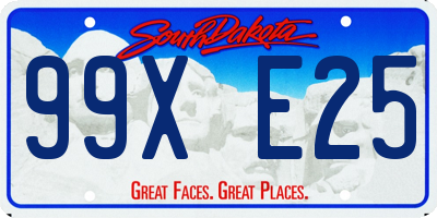 SD license plate 99XE25