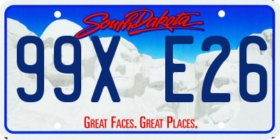 SD license plate 99XE26
