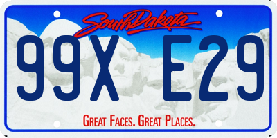 SD license plate 99XE29
