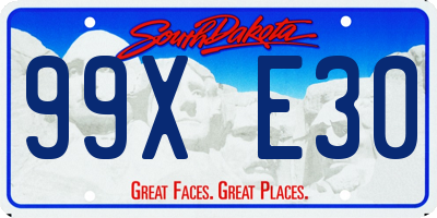 SD license plate 99XE30